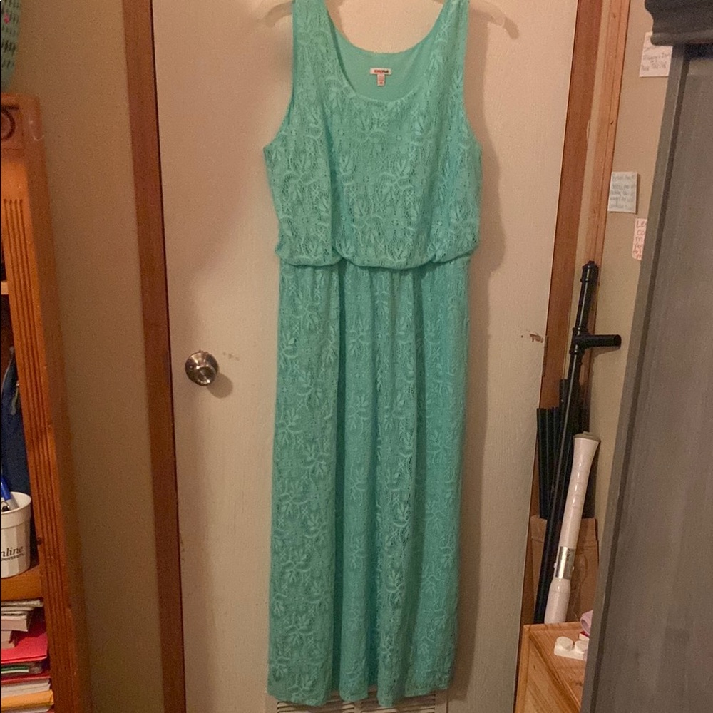 Elegant Teal Sleeveless Dress